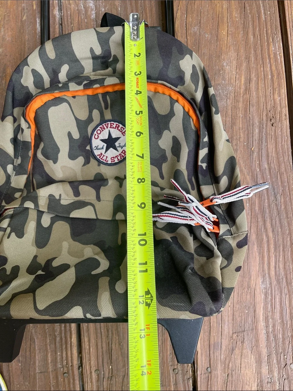 Toddler Converse Camouflage Rolling Backpack with Orange Accents